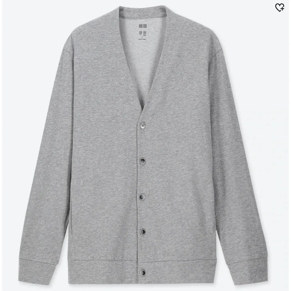 Uniqlo Gray Airism Cardigan Sweater Men's Medium